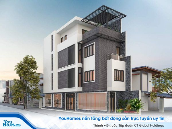 Mẫu nhà phố 2 mặt tiền hiện đại