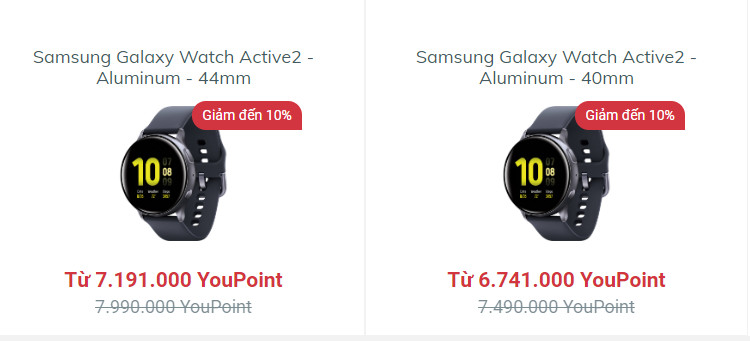 Mua đồng hồ Samsung Galaxy Watch Active2 – Alumium tại YouHomes Mall để nhận ưu đãi lớn