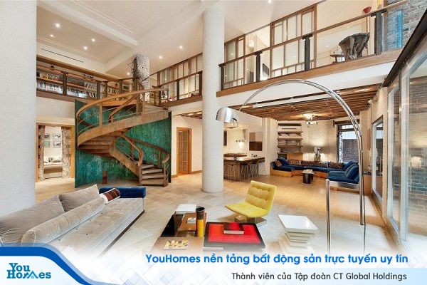 Không gian tràn ngập ánh sáng của căn hộ Duplex.