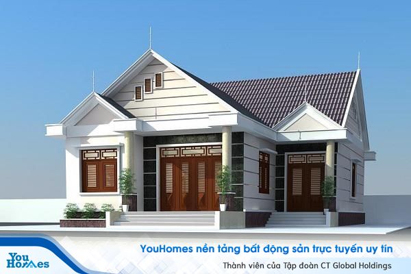 Mẫu nhà cấp 4 100m2 thường lựa chọn các kiểu dáng mái như mái bằng, mái thái. 