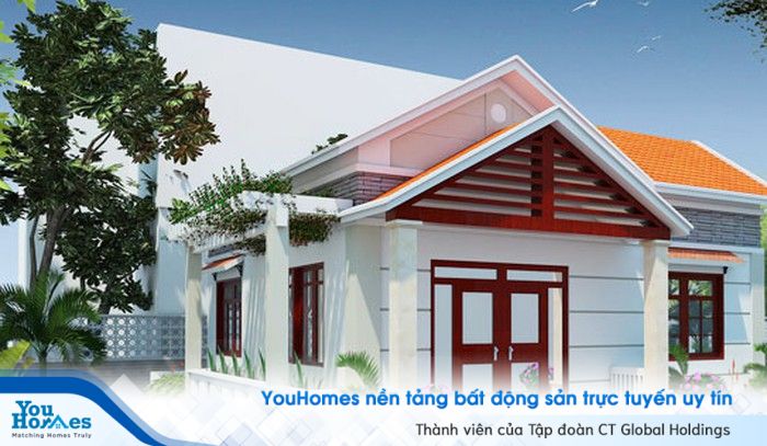 Mẫu nhà cấp 4 dưới 150 triệu pha trộn màu sắc hiện đại.