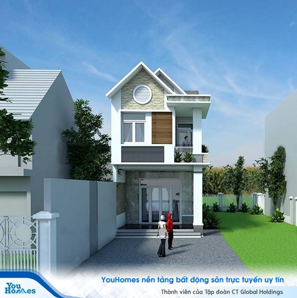 Mẫu nhà 2 tầng mái thái đẹp với chi phí 500 triệu.