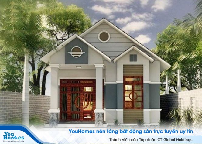 Nhà cấp 4 gác lửng hiện đại pha chút truyền thống trong thiết kế. 