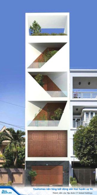 Mẫu nhà ống tuyệt vời với những đường nét tạo nên hiệu ứng 3D.