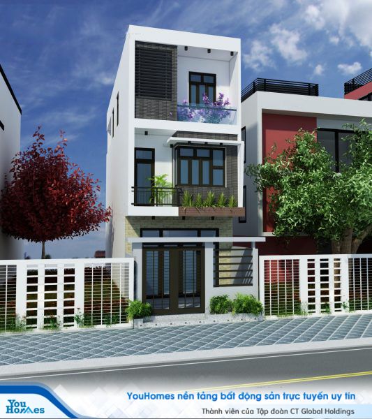 Có cây, hoa lá sẽ giúp cho phần mặt tiền nhà ống của bạn trở nên đẹp hơn. 