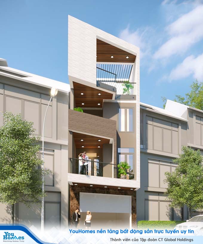 Hình khối độc đáo của căn nhà ống giúp người sử dụng có được không gian sử dụng tuyệt vời nhất. 