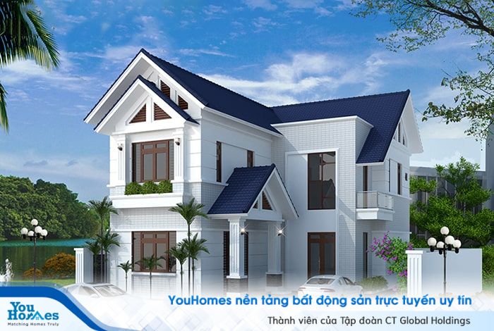 Thiết kể mở của nhà 2 tầng chữ L giúp việc sinh hoạt trở nên tiện lợi hơn. 