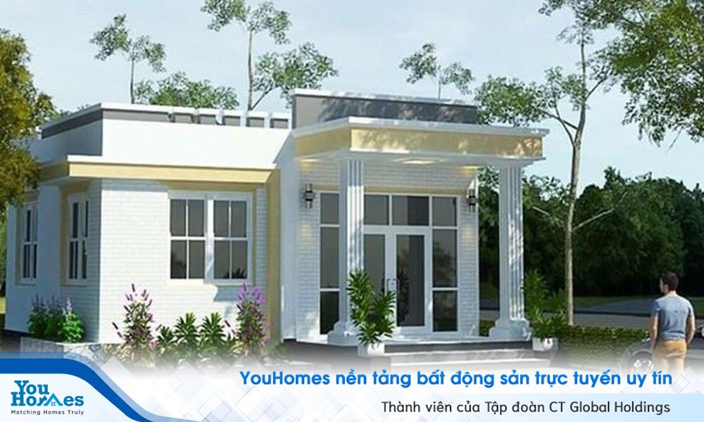 Khi lựa chọn mẫu nhà 1 tầng nếu có sân vườn xung quanh thì sẽ rất lý tưởng.