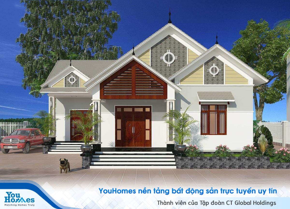 Nhà 1 tầng mái thái được lựa chọn rất nhiều tại những ngôi nhà vùng thôn quê.