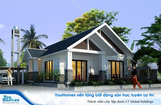 Mẫu nhà phố 1 tầng hiện đại cùng thiết kế đẹp mắt. 