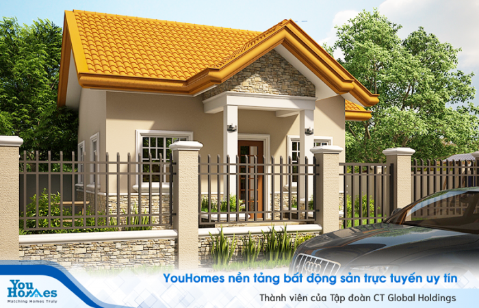 Nhà cấp 4 dưới 200 triệu với phong cách thiết kế phù hợp với đời sống sinh hoạt tại nông thôn.