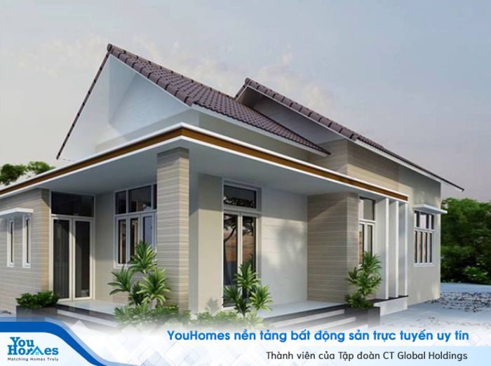 Những thiết kế cửa sổ bằng kính giúp ngôi nhà cấp 4 tận dụng tối đa ánh sáng tự nhiên từ bên ngoài. 