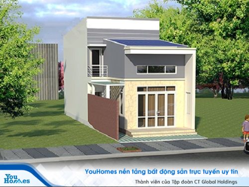 Nhà cấp 4 đơn giản với phần tầng lửng giúp chủ nhà có thêm không gian sử dụng. 