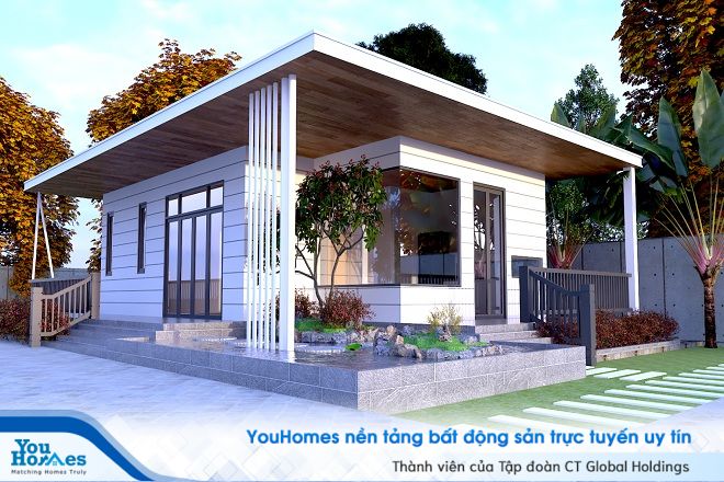 Nhà cấp 4 tuyệt đẹp với thiết kế phần mặt tiền độc đáo. 
