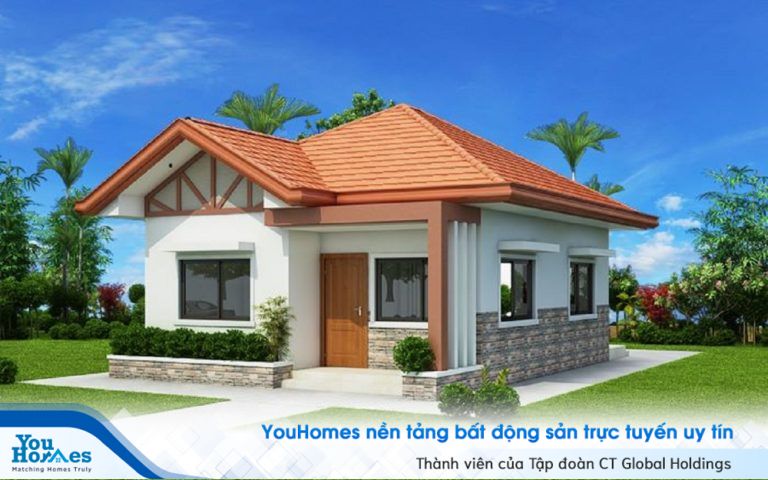 Màu mái ngói đỏ giúp ngôi nhà cấp 4 trở nên lý tưởng và ấm áp hơn. 
