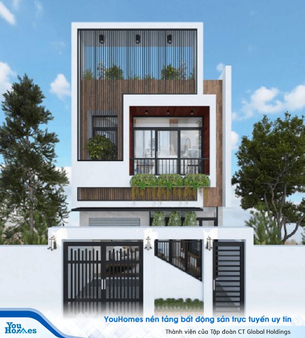 Mẫu nhà ống 2 tầng nhiều ánh sáng.