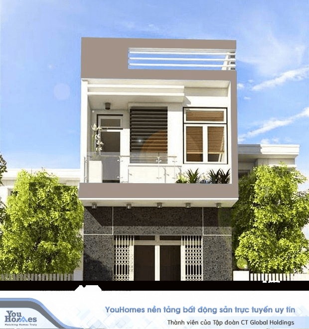 Những mẫu nhà 2 tầng hiện đại thường có tầng 1 ốp đã với tông màu tối và tầng 2 tông màu sáng. 