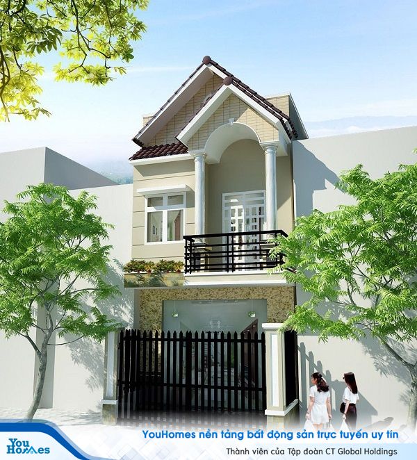 Bố trí cây xanh xung quanh nhà 2 tầng cũng rất quan trọng.