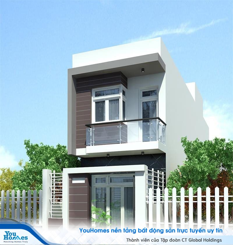 Phối hợp màu trắng và màu nâu cà phê giúp ngôi nhà 2 tầng trở nên ấm cúng hơn. 