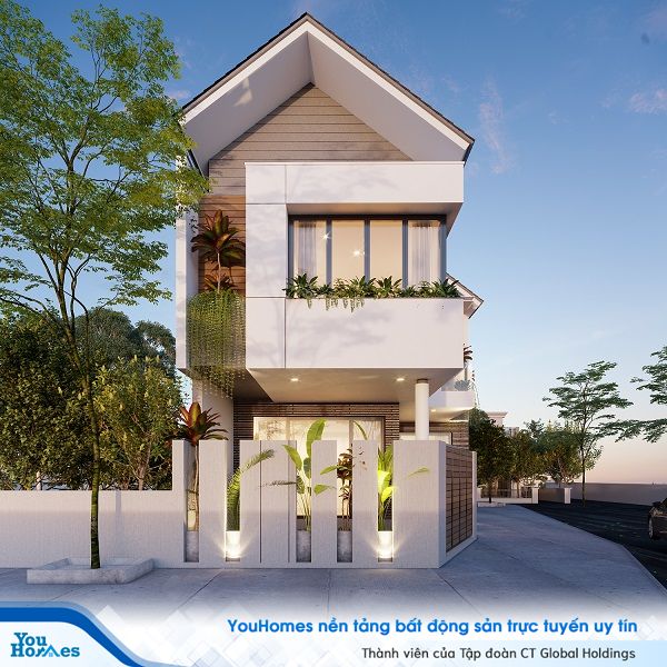 Mẫu nhà mái thái 3 phòng ngủ hiện đại.