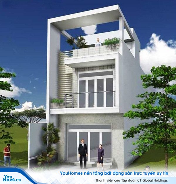 Ban công siêu thoáng của mẫu nhà 2 tầng - 1 tum.