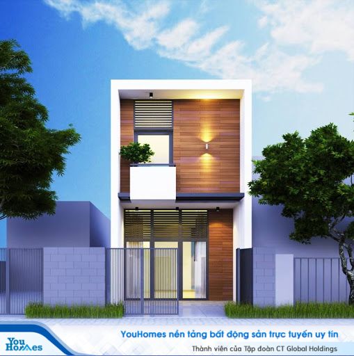 Ứng dụng gỗ ốp mặt tiền nhà 2 tầng được lựa chọn khá nhiều trong thời gian gần đây. 