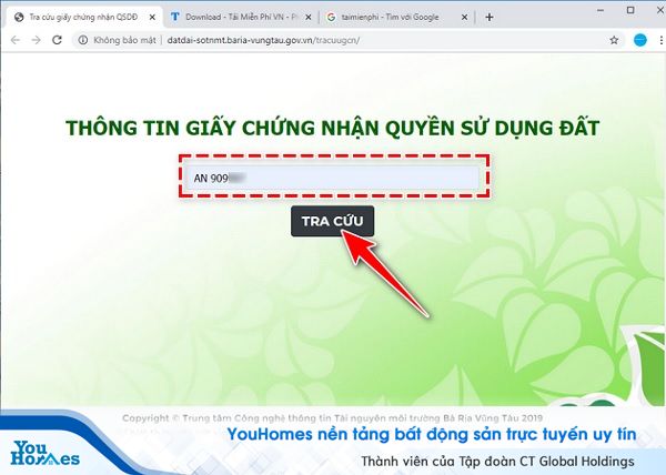 Tra cứu thông tin sổ hồng online tại khu vực Bà Rịa -Vũng Tàu.