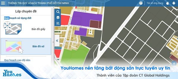 Lựa chọn kiểu hiện thị để tra cứu thông tin thửa đất.