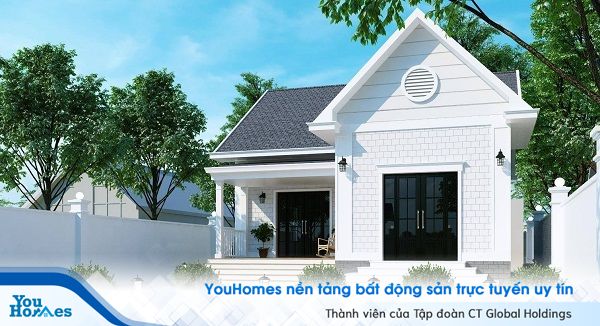 Mẫu nhà cấp 4 dưới 100 triệu có gác lửng mái thái.