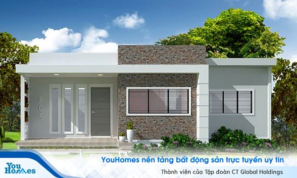 Với thiết kế đơn giản nhưng vô cùng hiện đại, trẻ trung, năng động. Mẫu nhà cấp 4 mái bằng ở nông thôn này phù hợp với những gia đình trẻ hoặc những gia đình có 3-4 thành viên.