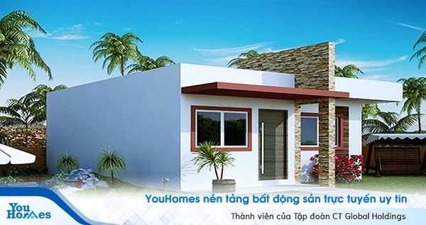 Một không gian thư giãn lý tưởng được đặt ngay trong khuôn viên ngôi nhà, những viên đã nhỏ tạo nên nét đặc biệt cho lối đi của ngôi nhà cấp 4 mái bằng ở nông thôn.