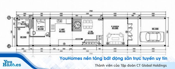 Tầng 1 của ngôi nhà được thiết kế vô cùng khoa học và tiện nghi.