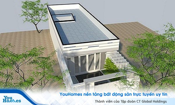 Mẫu nhà ống 1 tầng thiết kế hình chữ I.