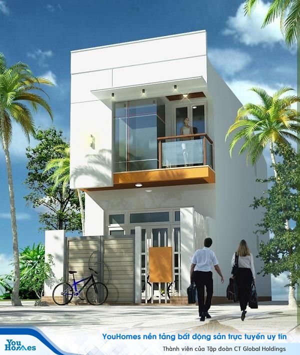 Tấng 2 sử dụng chất liệu kính là chủ yếu để không gian trong phòng luôn được chiếu sáng.