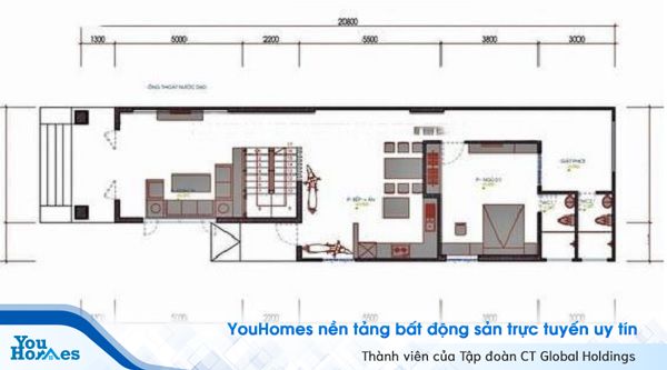Những khu vực chức năng được thiết kế tạo tầng trệt.