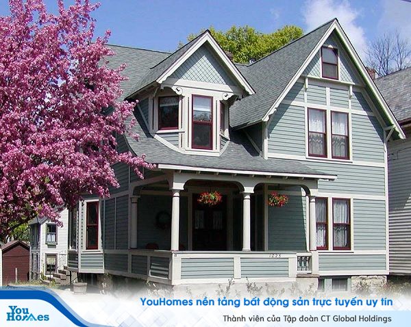 Mẫu nhà vườn phong cách Mỹ.