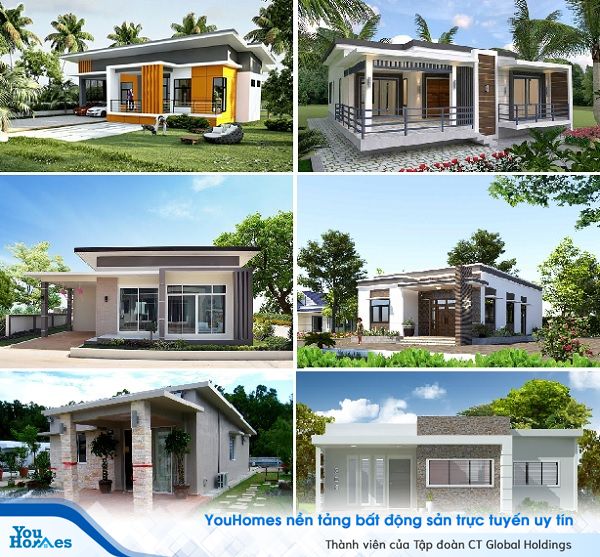 Thiết kế mái bằng đơn giản mang đến không gian sống tiện nghi cho mẫu nhà vườn.