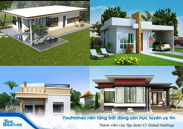 Thiết kế mái bằng giúp gia chủ tận dụng triệt để diện tích của khu vườn, đồng thời tận dụng diện tích mặt bằng để trồng cây, làm gara…