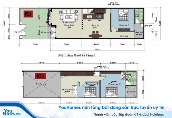 Bản vẽ thiết kế ngôi nhà cấp 4 có gác lửng hiện đại.