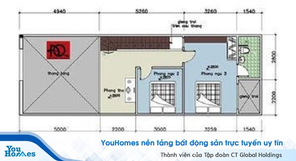 Tầng lửng được thiết kế với phòng thờ, 2 phòng ngủ rộng rãi, nhà vệ sinh và giếng trời giúp cho việc trao đổi không khí được tốt nhất.