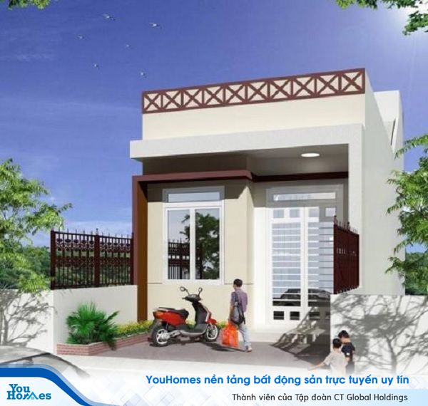 Mẫu nhà cấp 4 có gác lửng chi phí thấp.
