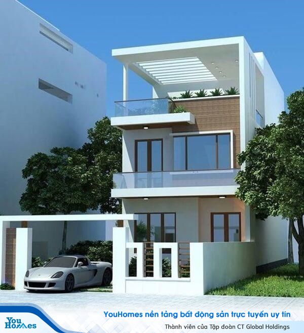 Sân thượng được thiết kế theo kiến trúc những thanh lam để tận dụng được lượng ánh sáng tự nhiên giúp cây xanh trên tầng thượng hấp thụ được nhiều ánh sáng.