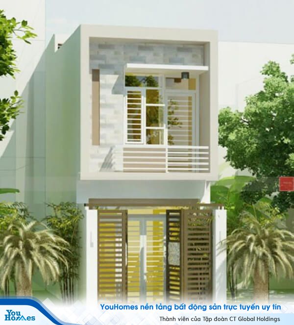 Mẫu nhà 2 tầng mặt tiền 6m thoáng mát.