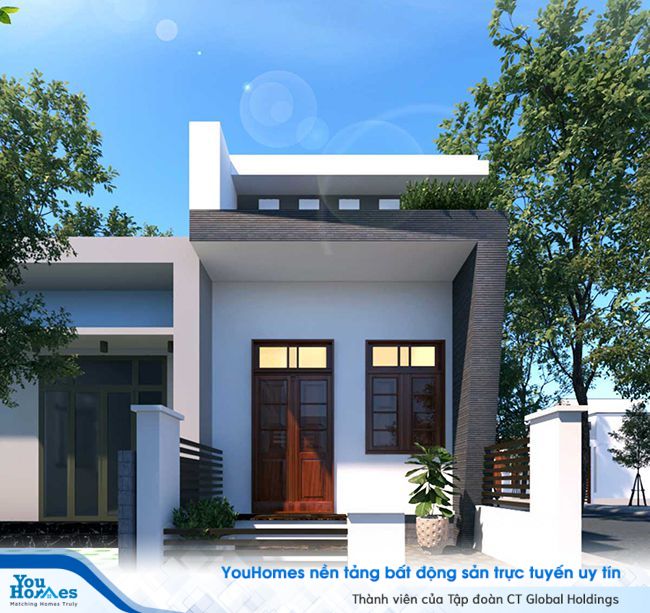 Thiết kế tối giản lại giúp cho phần mặt tiền ngôi nhà ông cấp 4 có gác lửng 5x15 nổi bật và đẹp. 