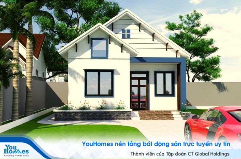 Phần sân vườn rộng giúp chủ nhà cho nơi để xe ô tô cực kỳ rộng rãi.