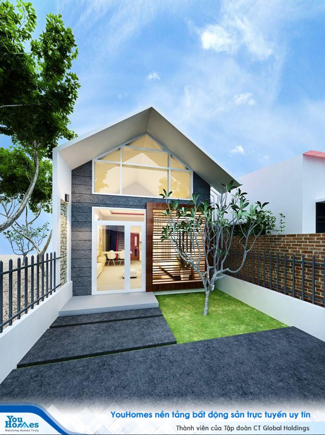 Mẫu nhà cấp 4 5x20 cũng phần tầng lửng hợp lý giúp chủ nhà có thêm không gian riêng tư. 