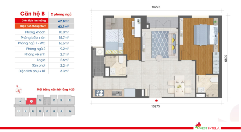 Căn hộ West Intela