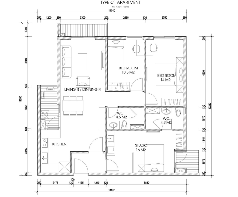 Chung cư The Two Residence - Khu đô thị Gamuda Gardens