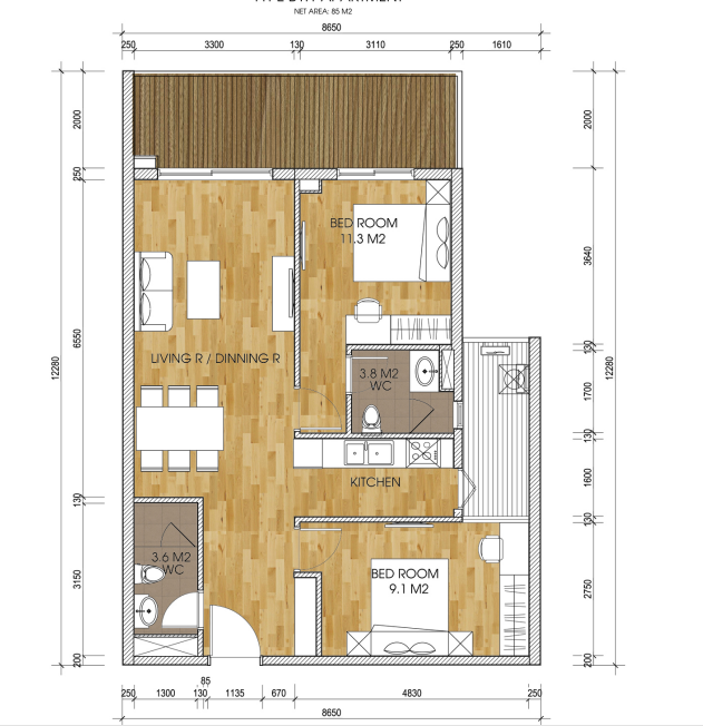 Chung cư The Two Residence - Khu đô thị Gamuda Gardens