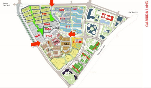 Khu biệt thự song lập SD 5 - Iris Homes - Khu đô thị Gamuda Gardens